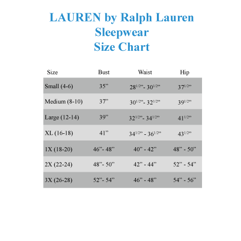 ralph lauren small size chart