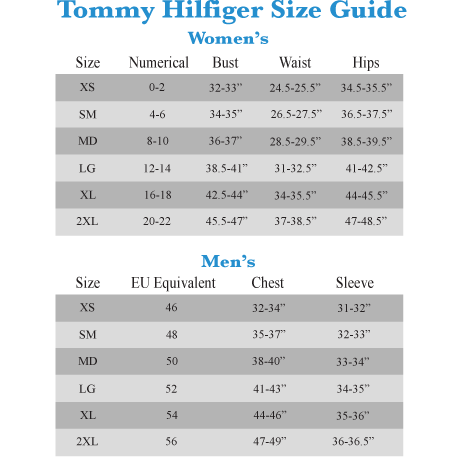 tommy hilfiger size guide uk mens